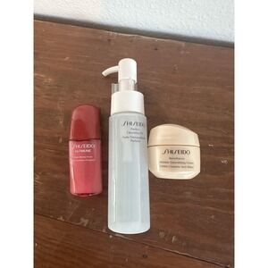 Shiseido 3 Pc Travel Set Cleansing Oil Wrinkle Cream Power Infusing Serum NEW